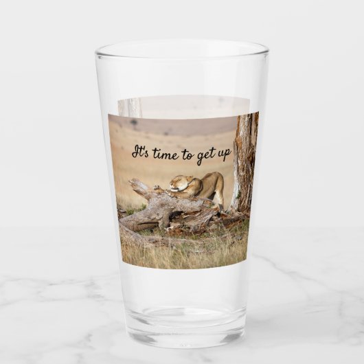 そろそろ文字でライオンの写真を撮る時間だ タンブラーグラス (正面)