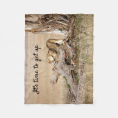 そろそろ文字でライオンの写真を撮る時間だ フリースブランケット (正面)