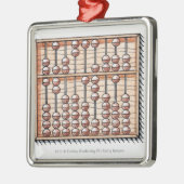 そろばんのイラストレーション メタルオーナメント (左)