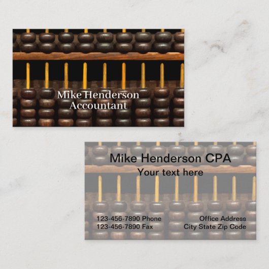 そろばんの会計士のテーマ 名刺 (正面/裏面)