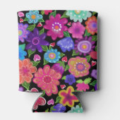 そんなかわいらし花が！複数色フローラアート 缶クーラー (裏面)