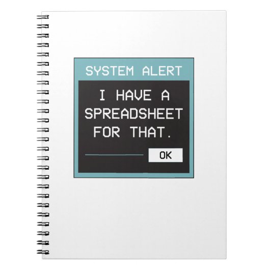 「そんなときはスプレッドシートで解決」オフィスのユーモア ノートブック (正面)