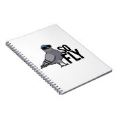 そんなにカッコいいユーモアの鳩パターン ノートブック (右側)