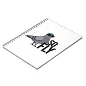そんなに飛ぶ面白いクールな鳩の駒 ノートブック (左側)