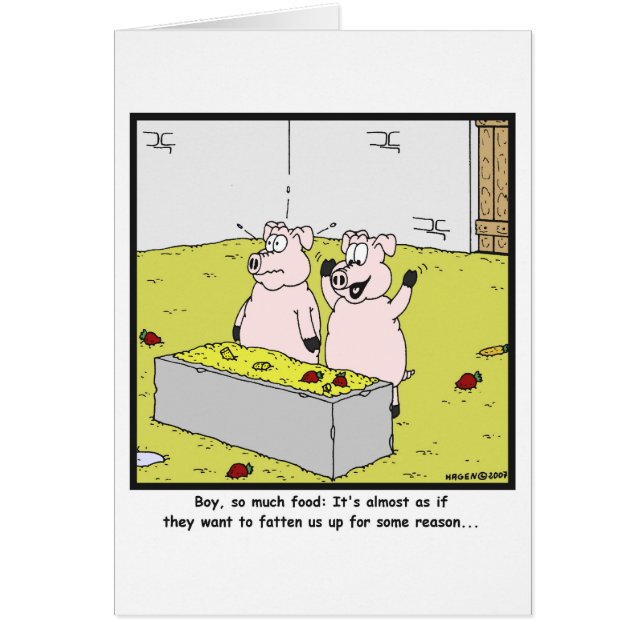 そんなに食糧: ブタの漫画 (正面)