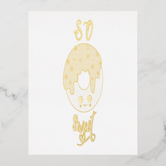 そんなに スイート ドーナツ 2 6月 ゼリー 国際ドーナツデー 箔招待状ポストカード (正面)