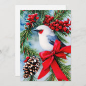 (そんなの、)鳥が食べるベリーと弓の予算でクリスマスだなんて シーズンカード (正面/裏面)