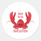 そんな貝を食うなかわいいロブスター漫画 ラウンドシール (正面)