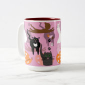 そんな違う猫たち。 ツートーンマグカップ (正面左)