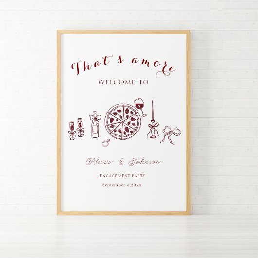 そエレガントれはアモーレ婚約パーティ歓迎サイン ポスター