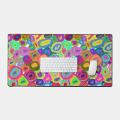 そカラフルの色数々の円油絵を描スタイル デスクマット (キーボード&マウス)