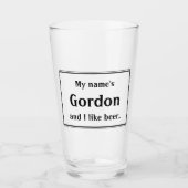 「そパーソナライズされたして私はビールが好き」 タンブラーグラス (正面)