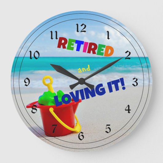 そ退職したして愛する-ビーチ ラージ壁時計 (正面)