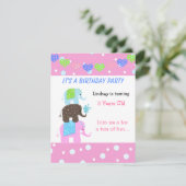 ぞうさんのタワーの誕生日招待状 招待状 (スタンド正面)