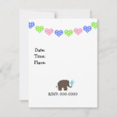 ぞうさんのタワーの誕生日招待状 招待状 (裏面)