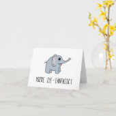 ぞうさんファンタスティック！かわいいユーモアのグリーティングカード カード (黄色い花)