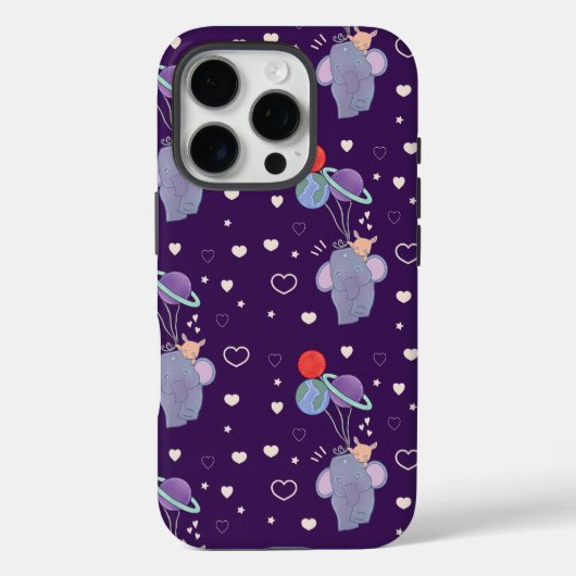 ぞうとうさぎの宇宙気球フライト 幻想的デザイン Case-Mate iPhoneケース (裏面)