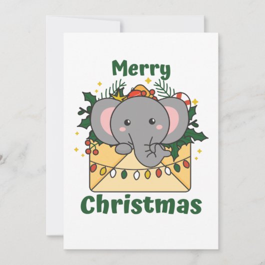 ぞうのクリスマスレター　冬の動物　ぞう シーズンカード (正面)