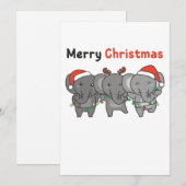 ぞうのクリスマス動物たち ぞう メリー シーズンカード (正面/裏面)