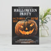 ぞっとするほどカッコイイかぼちゃのランタン ハロウィンパーティ 招待状 (スタンド正面)