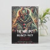 ぞっとするような怖いカーニバルピエロハロウィンパーティー 招待状 (スタンド正面)