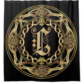 ぞんざいなモノグラムLシャワーは変更を着色しますカスタマイズ シャワーカーテン