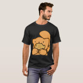 たい焼きの魚を持つ猫 Tシャツ (正面フル)