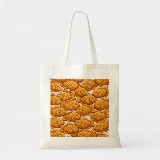 たい焼きフィッシュパターンデザイン トートバッグ (正面)