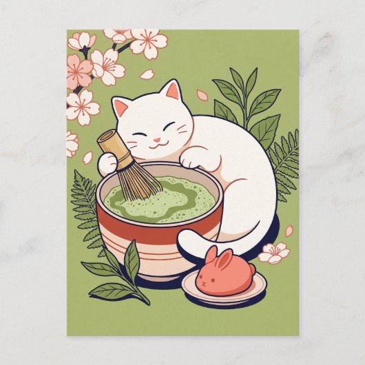 たい焼き猫はがき ポストカード (正面)