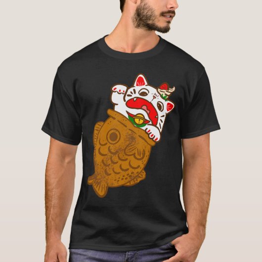 たい焼き猫 Tシャツ (正面)