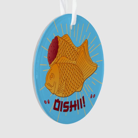 たい焼き魚日本の食イラストレーション オーナメント (正面)