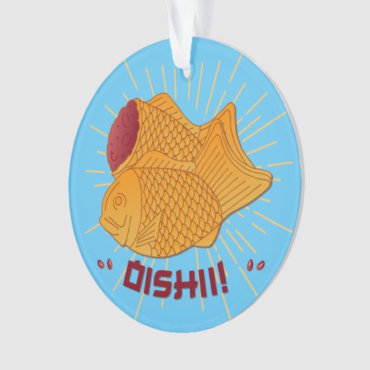 たい焼き魚日本の食イラストレーション オーナメント (正面)