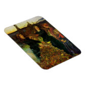 たき火で紅葉を集める少女たち マグネット (右側)