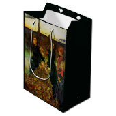 たき火で紅葉を集める少女たち ミディアムペーパーバッグ (正面アングル)