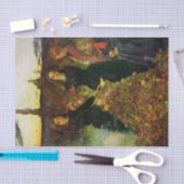 たき火で紅葉を集める少女たち 薄葉紙 (クラフト)