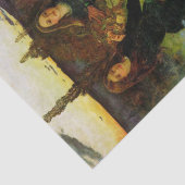 たき火で紅葉を集める少女たち 薄葉紙 (詳細)