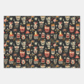 たき火の夜の統一された王国パターン2 ラッピングペーパーシート (正面)