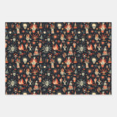 たき火の夜の統一された王国パターン3 ラッピングペーパーシート (正面)