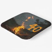 たき火の火花の誕生日パーティー ペーパープレート (傾斜あり)