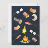 たき火の誕生日パーティーの招待 – キャンプパーティー 招待状 (裏面)