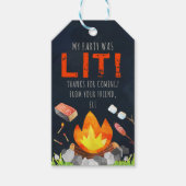 たき火の誕生日パーティーメッセージカード ギフトタグ (正面)