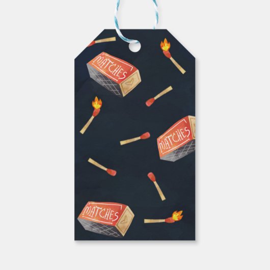 たき火の誕生日パーティーメッセージカード ギフトタグ (裏面)