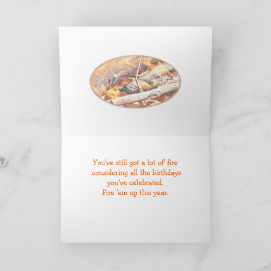 たき火の調理用誕生日または任意の大事な行事 カード (内部)