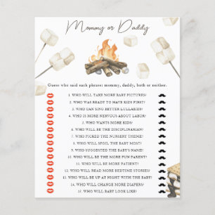 たき火の赤ちゃんシャワー – ママまたはパパのゲーム