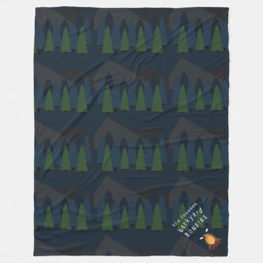 たき火パーティー フリースブランケット (正面)