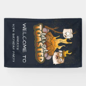 たき火レッツトースト誕生日へようこそ 横断幕 (横)