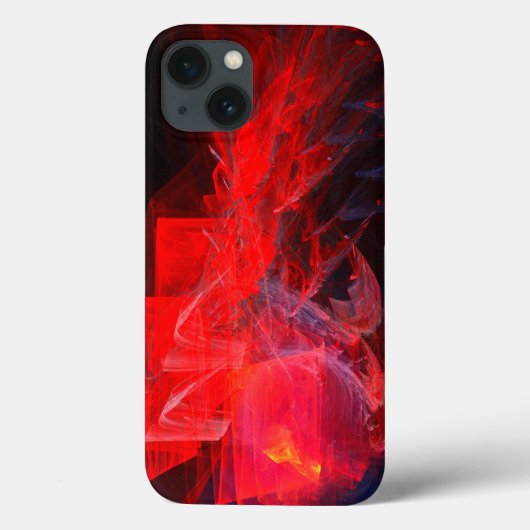 たき火 – 抽象芸術アート、鮮やかな赤… Case-Mate iPhoneケース (裏面)