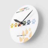 たくさんのおもしろいの虹の足のペットの心配 ラウンド壁時計 (傾斜)