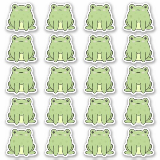 たくさんのかわいいカエル シール (正面)