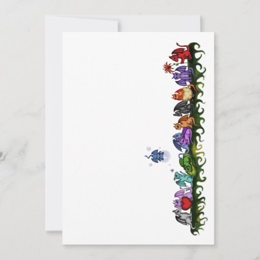 たくさんのかわいいドラゴンの招待 招待状 (正面)